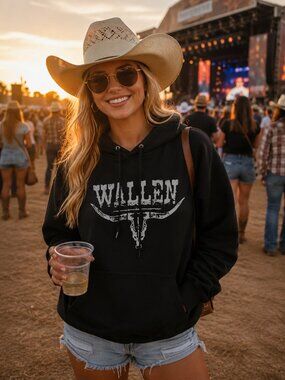 Ladies Morgan Wallen Band Hoodie -(MEDIUM)